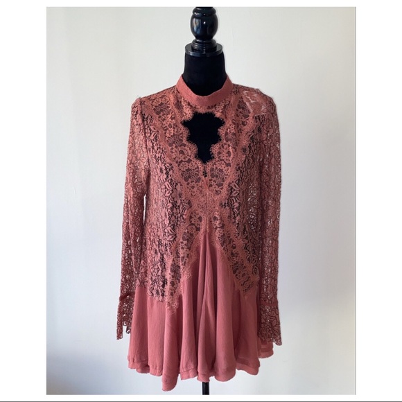 FREE PEOPLE LACE TUNIC MINI DRESS - Picture 3 of 8
